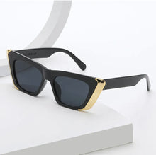 Load image into Gallery viewer, Cat Eye Gold Trim Shades-Black
