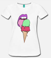 Load image into Gallery viewer, Lips &amp; Ice Cream-White Tshirt(M)
