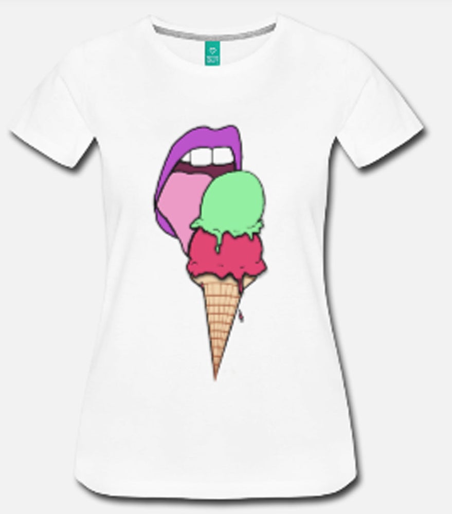 Lips & Ice Cream-White Tshirt(M)