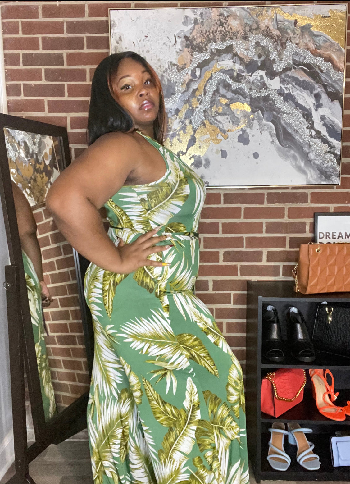 Tropical jumpsuit plus store size